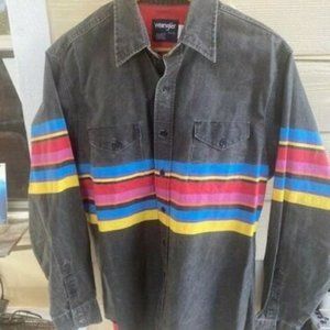Vintage 90s Wrangler Western sunset stripe shirt
